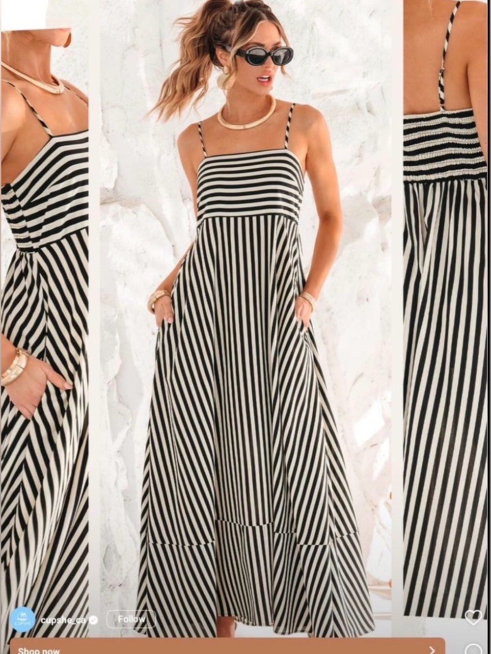 Cupshe Striped Maxi Dress